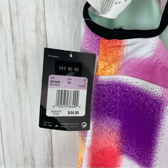 NWT Nike grid pattern tankini bathing suit top - Picture 6 of 7